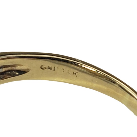 14 Karat Yellow Gold Diamond Heart Ring Size 6.25 #15699 - Picture 5 of 7